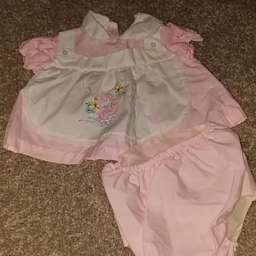 Judy Philippine 0-6m pink shirt and cover set